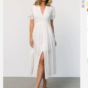 Baltic Born Esther Eyelet Midi Dress Off White-NWT